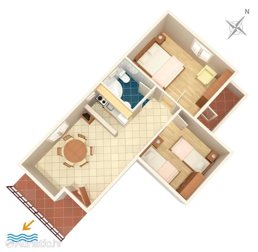 Zora Apartman Seget Vranjica Kültér fotó